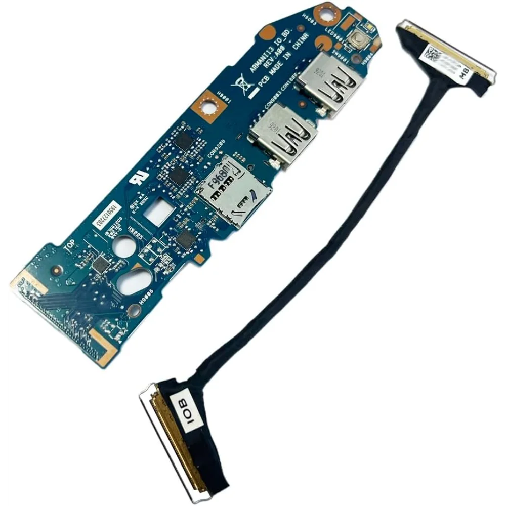 USB Card Reader Board + IO Cable Wire Replacement for DELL VOSTRO 13 5370 0F2RVD 0R04N8 YX72N 0YX72N USB Small Baord