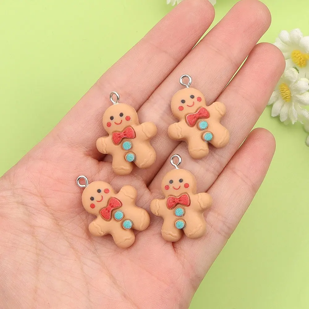 3/11/22pcs Mixed Brown Gingerbread Shaped Decoration Pendants DIY Earrings, Christmas, Halloween Giftsdecoration Accessories
