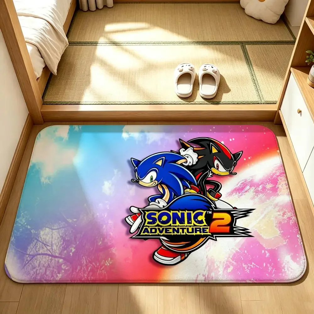Game-Sonic the HedgehogS Floor Mat Bedroom Carpet, Bathroom Foot Mat, Doormat, Non-Slip Absorbent Multi-Use