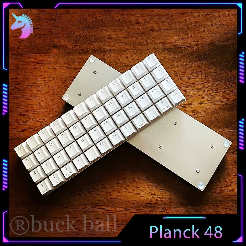 Planck 48 Full 1u Orthogonal Inline Keyboard Single Mode Wired Keyboards Custom Hot-Swap Mechanical Keyboard Gaming Accessories