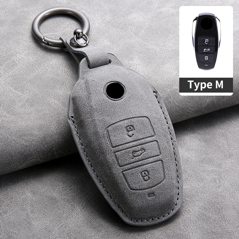 Car Key Cover For VW Volkswagen Touareg 2011-2018 Leather Car Key Case Cover For Touareg