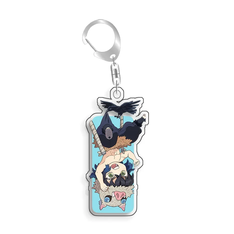 For Demon Slayer Iguro Obanai Himejima Gyomei Tomioka Giyuu Acrylic selfmade Cartoon Anime Keychain Pendant Toy gift 5cm - view 2