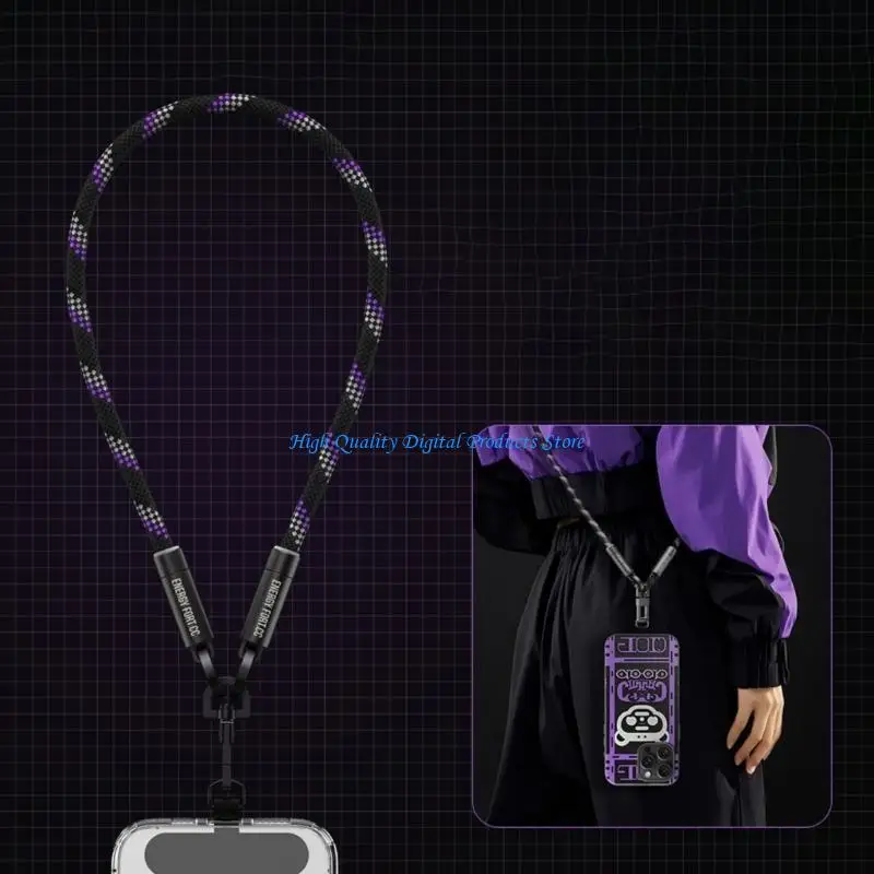 U2JE 240W Type C Lanyard Charging Cable Fast Data Sync Wearable Crossbody