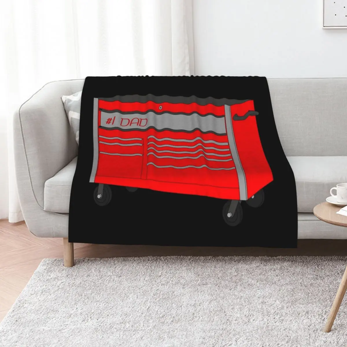 #1 Dad Tool Box (Red & Gray) Throw Blanket valentine gift ideas Fashion Sofas Hair Retros Softest Flannel Fabric Blankets