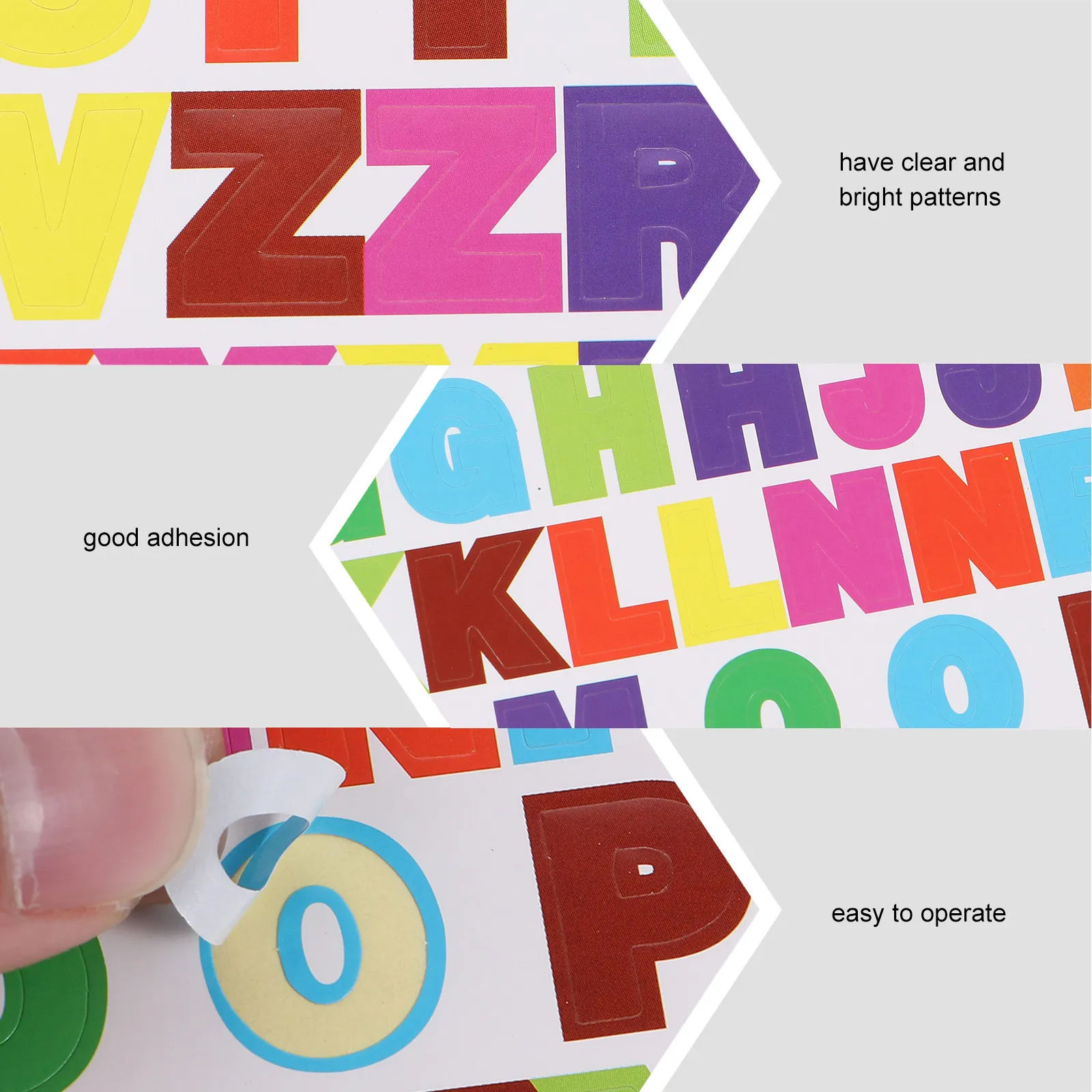 

50Pcs Vibrant Alphabet Letter Stickers Easy Peel Stick Decorative Paper Stickers for Diary Notebook Planner Envelope Gift Tag