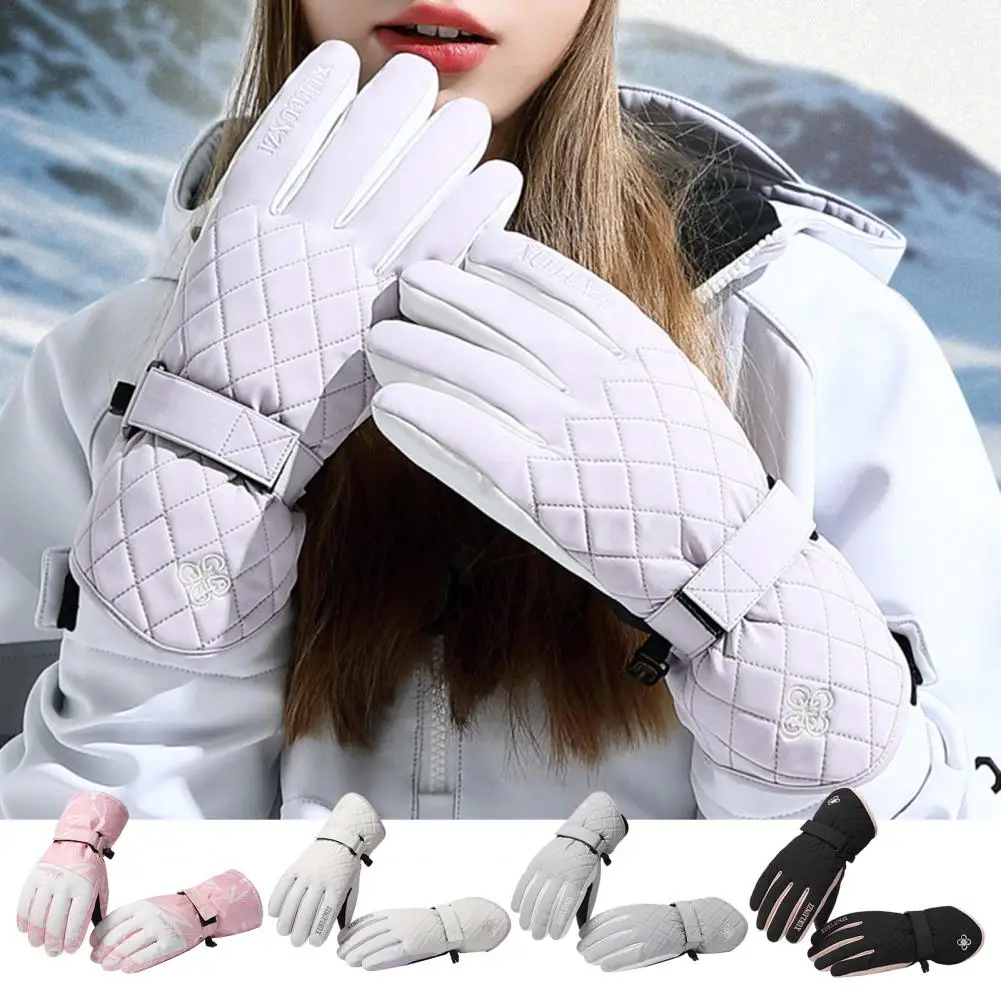 Ladies Gloves Anti-loss Buckle Ridding Gloves Washable Keep Warm  Popular Windproof Snowboard Ski Motorcycle Gloves