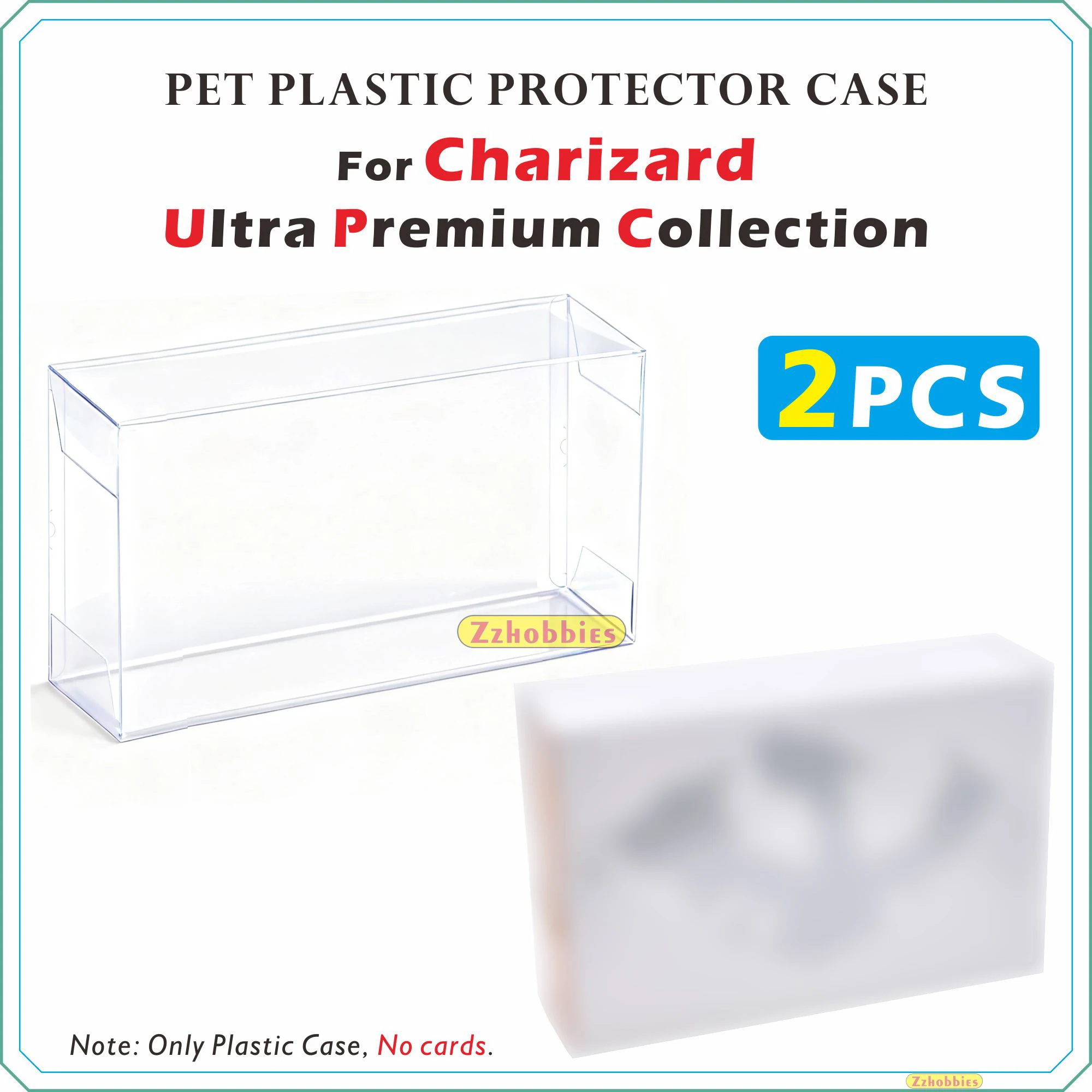 

2PCS PET Plastic Protector Case For Charizard Ultra Premium Collection【0.6mm Thick】