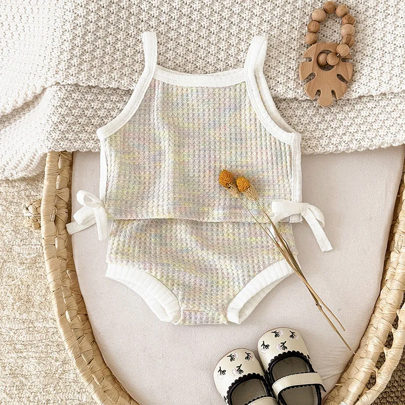 MILANCEL New Summer Baby Clothes Set 6M-3T Cute Multicolour Girls Halter Tops + Bloomer Korean Version Toddler Clothes