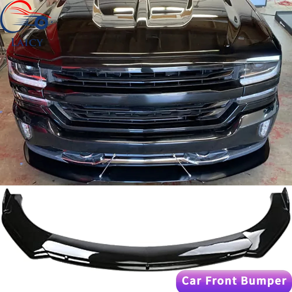 LAICY For Silverado 1500 Car Front Body Bumper Spolier Lip Chin Diffuser Splitter Air Dam Kit Protector Guard Cover