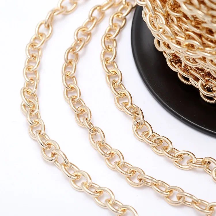 1 Meter 14K Gold Color Plated Brass Jewelry Making Supplies O Chain DIY Necklace Earrings Bracelets Chain Spool