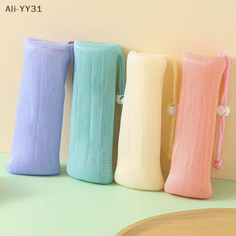 2/3 قطعة أكياس الصابون الرغوية شبكة منظف للوجه رغوة حقيبة الرباط دش فقاعة رغوة صافي حمام الجسم غسل لوازم التنظيف