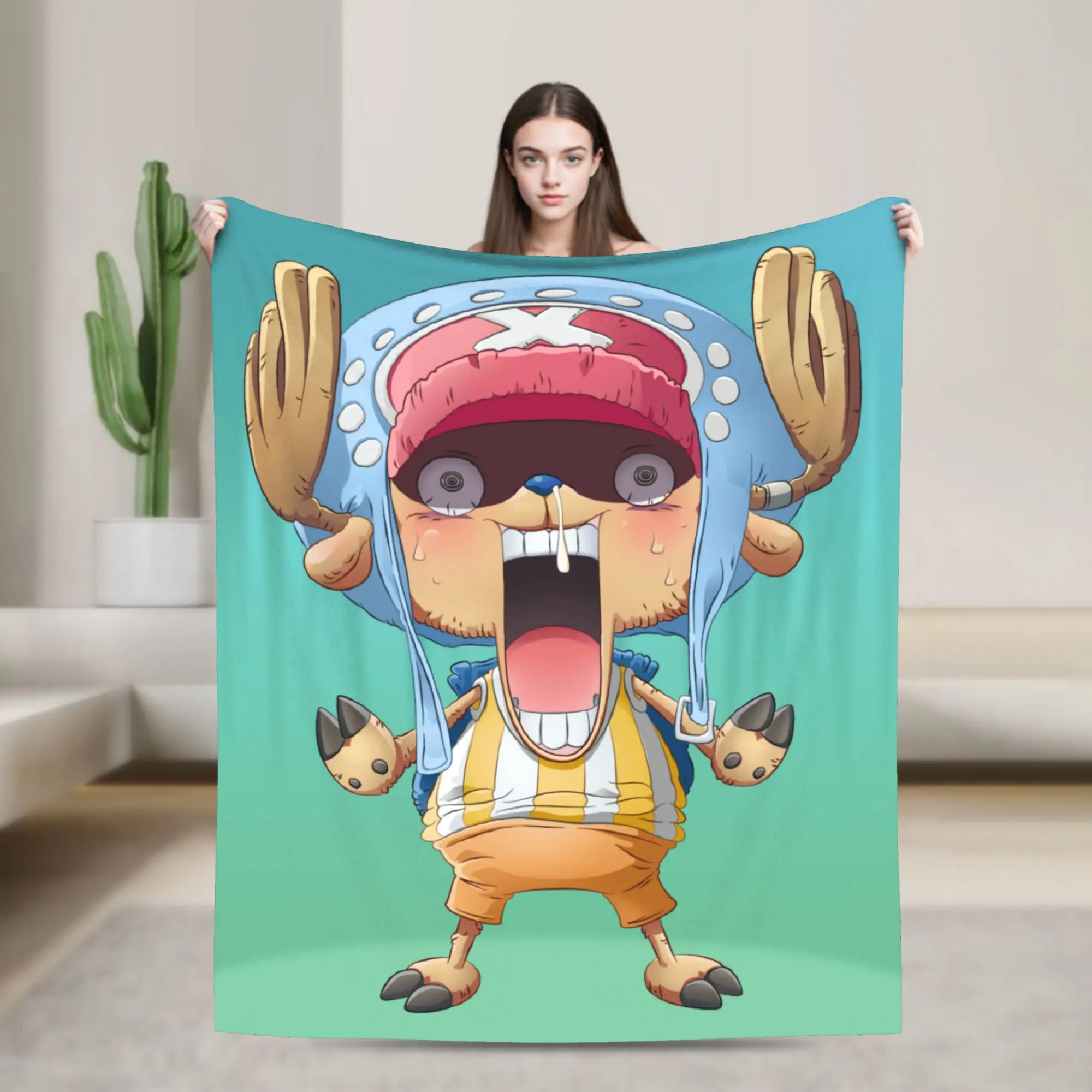 Custom Sofa Fleece Chopper Janpan Anime Throw Blanket Warm Flannel  Blankets for Bedroom Travel Sofa Bedspreads