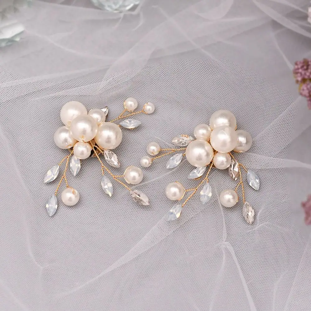 1 زوج DIY أحذية الزفاف اكسسوارات حجر الراين حبات اللؤلؤ عالية الكعب إبزيم حذاء أنيق انفصال أحذية الزفاف الديكور