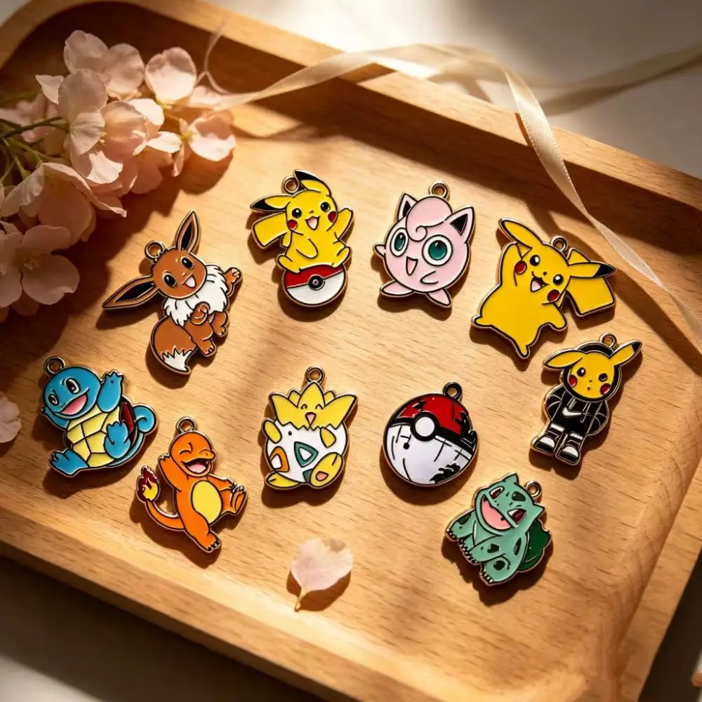10Pcs Chibi Cute Cartoon Beast Metal Enamel Charms Set, Color Animal Pendants for DIY Jewelry Making