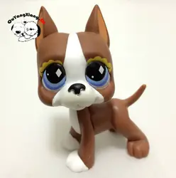 CWG041 Pet Shop Animal Brown and White Great Dane Puppy Dog diamond Eyes Dog action Figure cute puppy