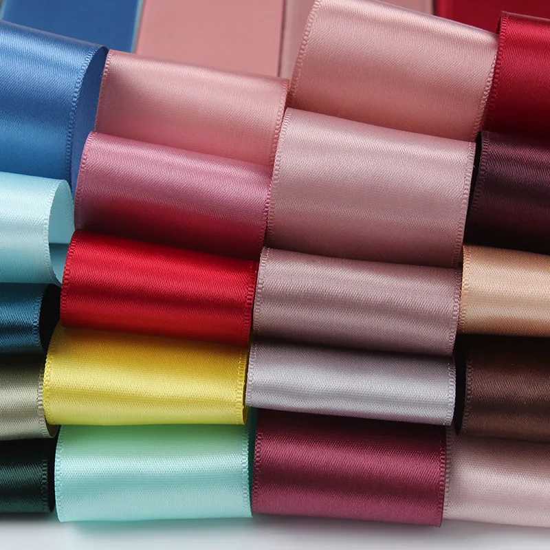 10Meters 1CM/2.5CM/4CM/5CM High Quality Double Face Satin Ribbon For Gift Box Flower Bouquet Packaging DIY Bows