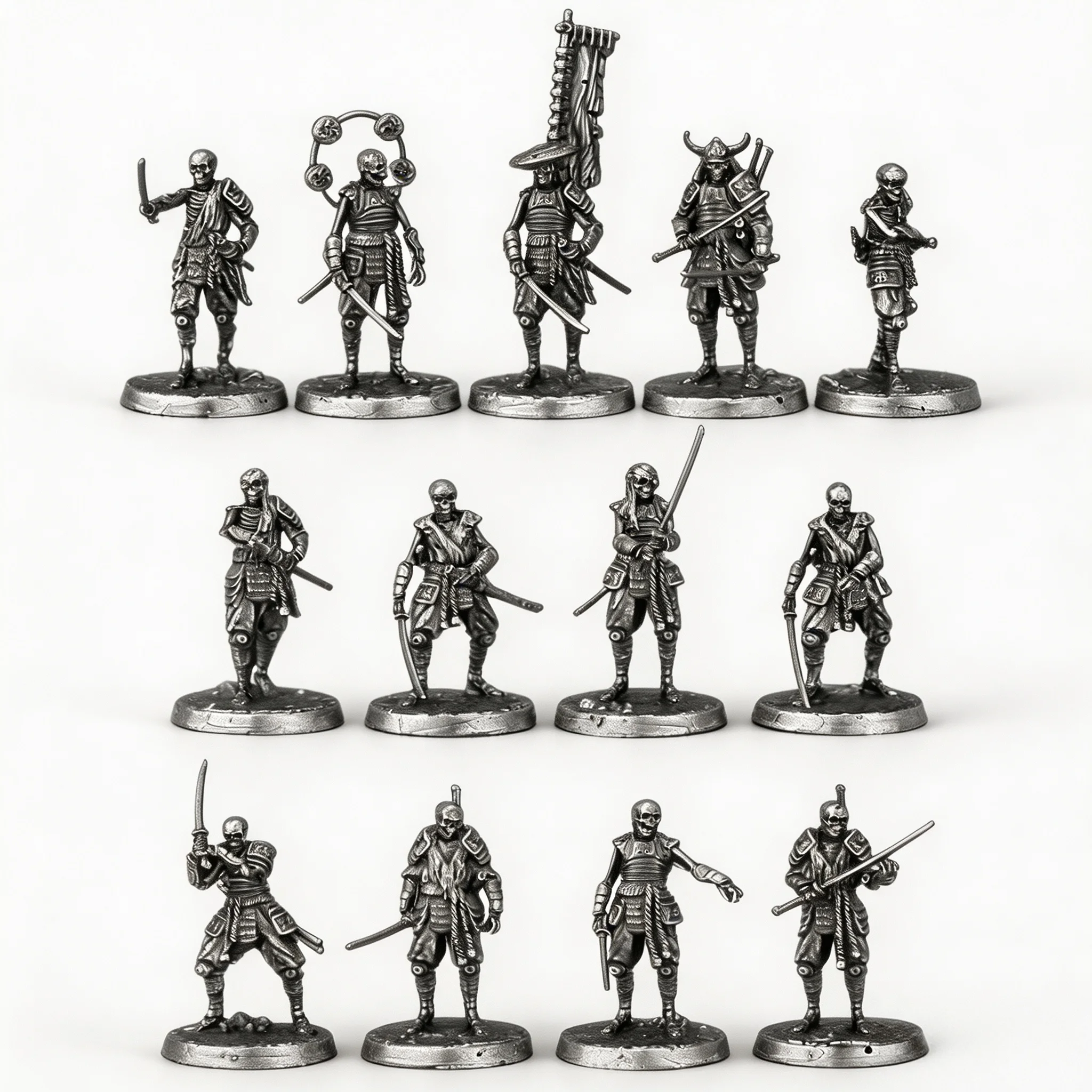 Skeleton warrior metal undead warrior figurine miniature model, desktop decoration item, men's gift, tabletop game chess piece