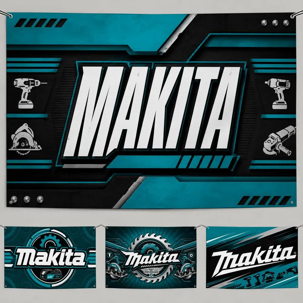 Brand Makita Flags Flags Minimalist Fabric   Outdoor Garden Banner Hanging Sign for Shop Home Decor