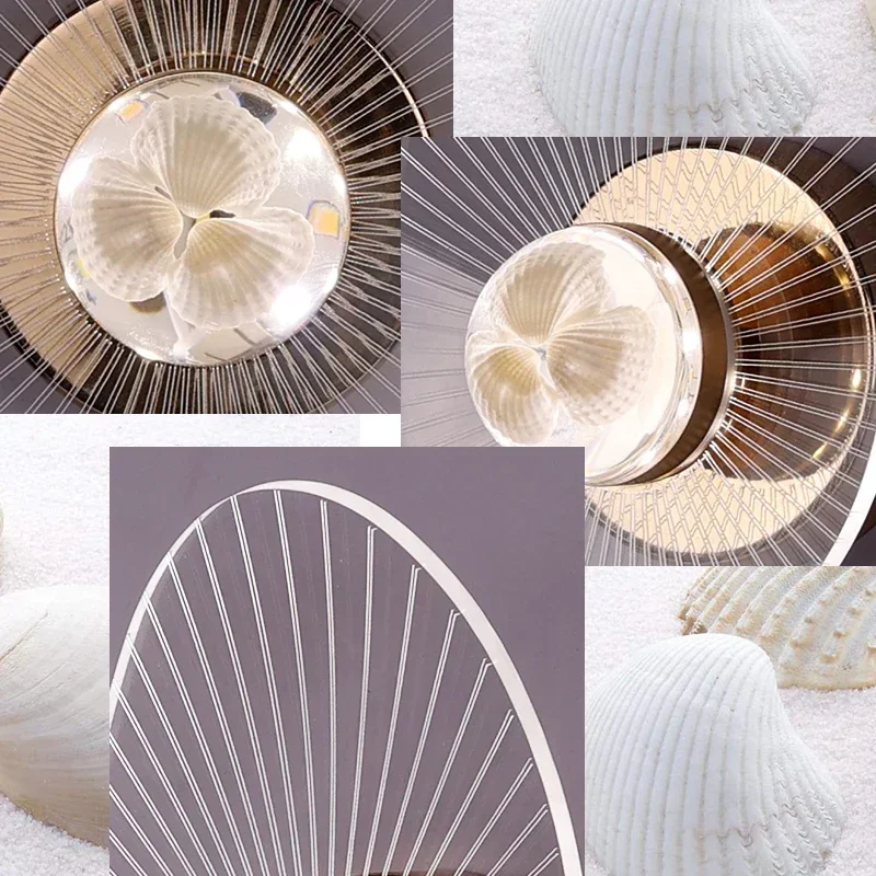 Modern LED Wall Lights Acrylic Shell Lamp for Living Room Bedroom Indoor Walkway Sconce Lighting Aisle Home Decor