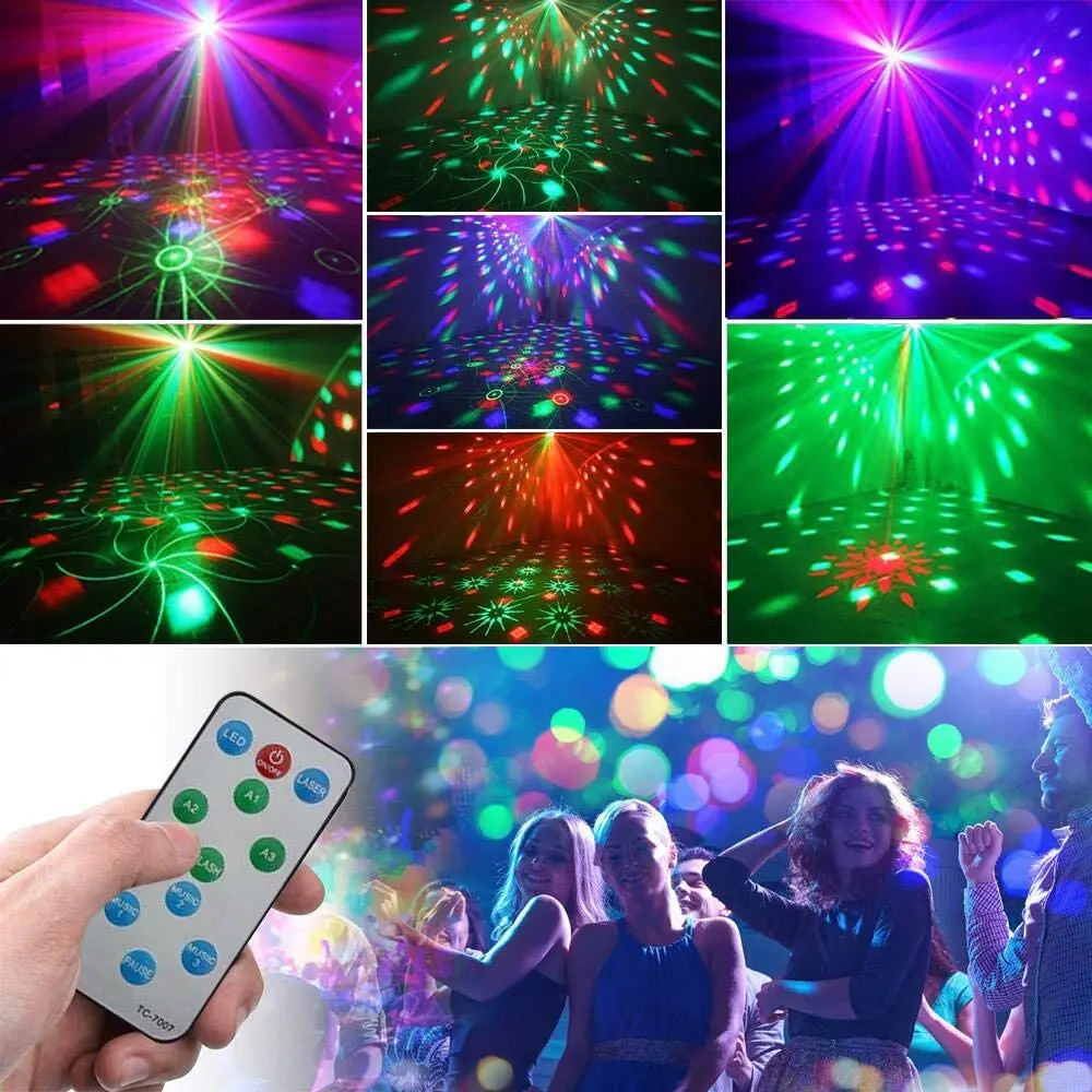 1 Buah Laser LED Lampu Bola Ajaib Laser Mini LED Lampu Efek Ajaib Lampu Panggung Kilat Lampu Sorot Pesta Klub Malam Rumah Berputar