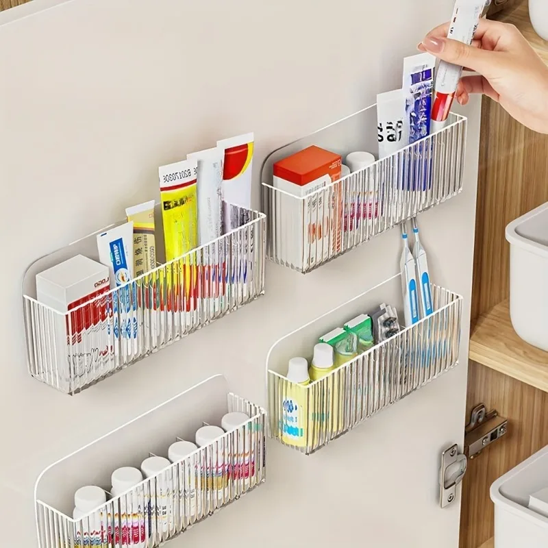 Spiegelschrank-Aufbewahrungsbox, stanzfrei, Wandmontage, mit Trennwänden, Badezimmerspiegelschrank, Kosmetik, Lippenstift, Maske, Aufbewahrungsregal