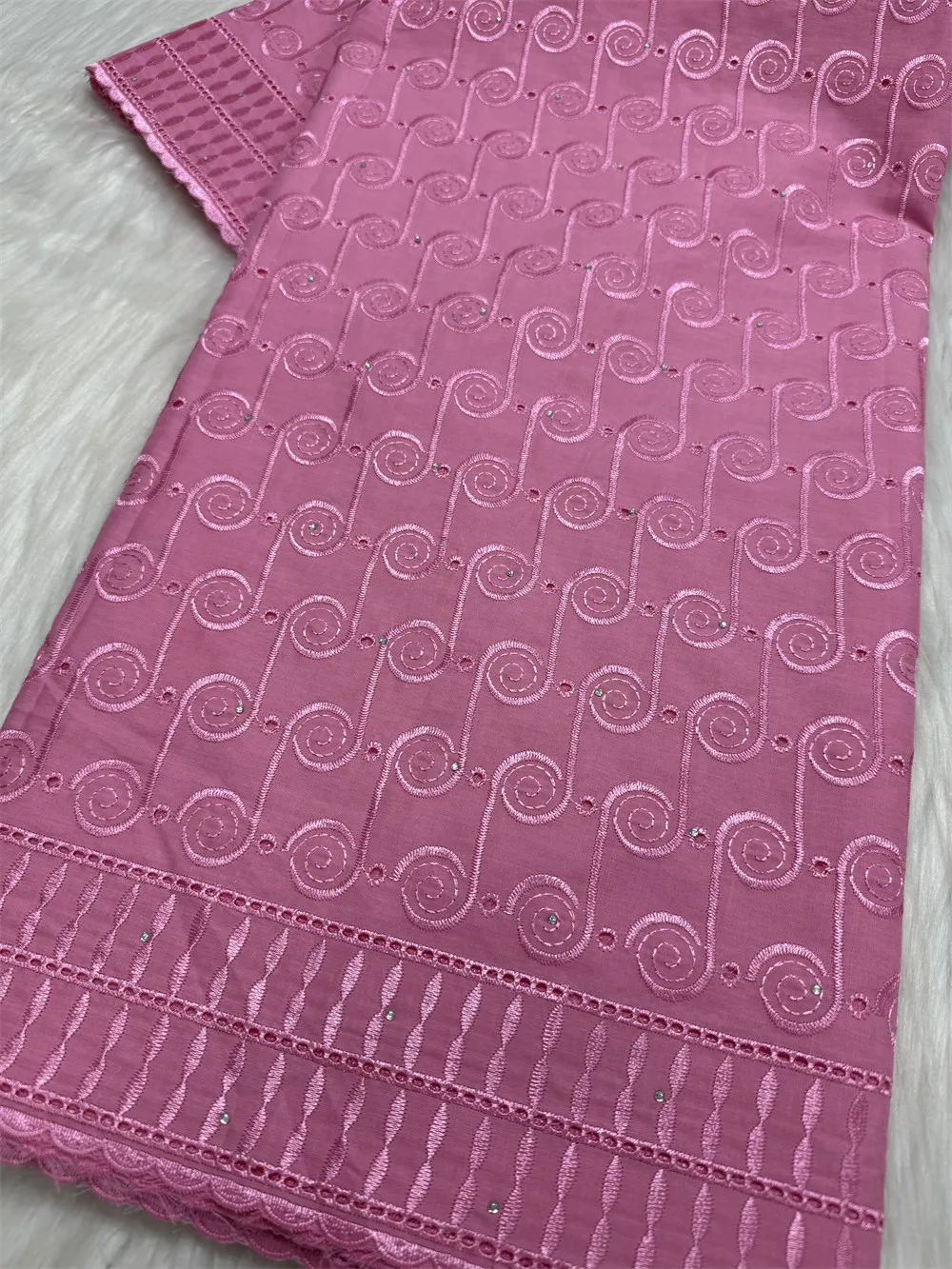 White Cotton Lace Austria Eyelet Cotton African Polish Dry Fabric Embroidery Swiss Voile High Quality Clothing 2025 CT1574