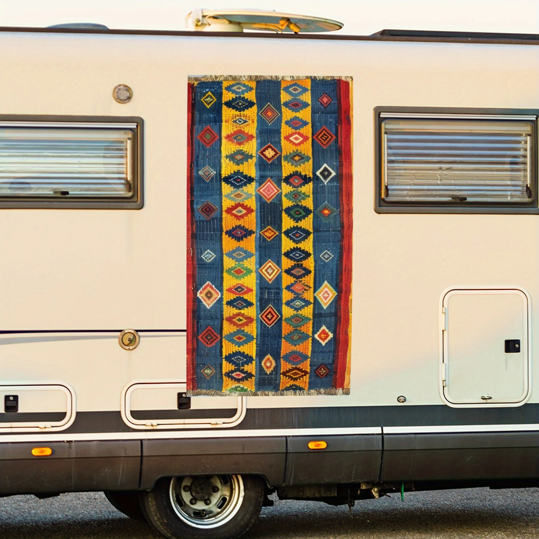 

Этнический полосатый узор, наклейка на дверь автомобиля, ПВХ, самоводонепроницаемая палочка, яркие автомобильные внешние аксессуары, декор, защита Gi