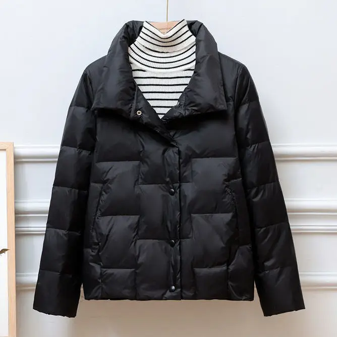 Artistic Cotton Jacket Baseball Style Thin Cotton Coat Stand Collar New Model Women's Fashionable Printed down Jacket