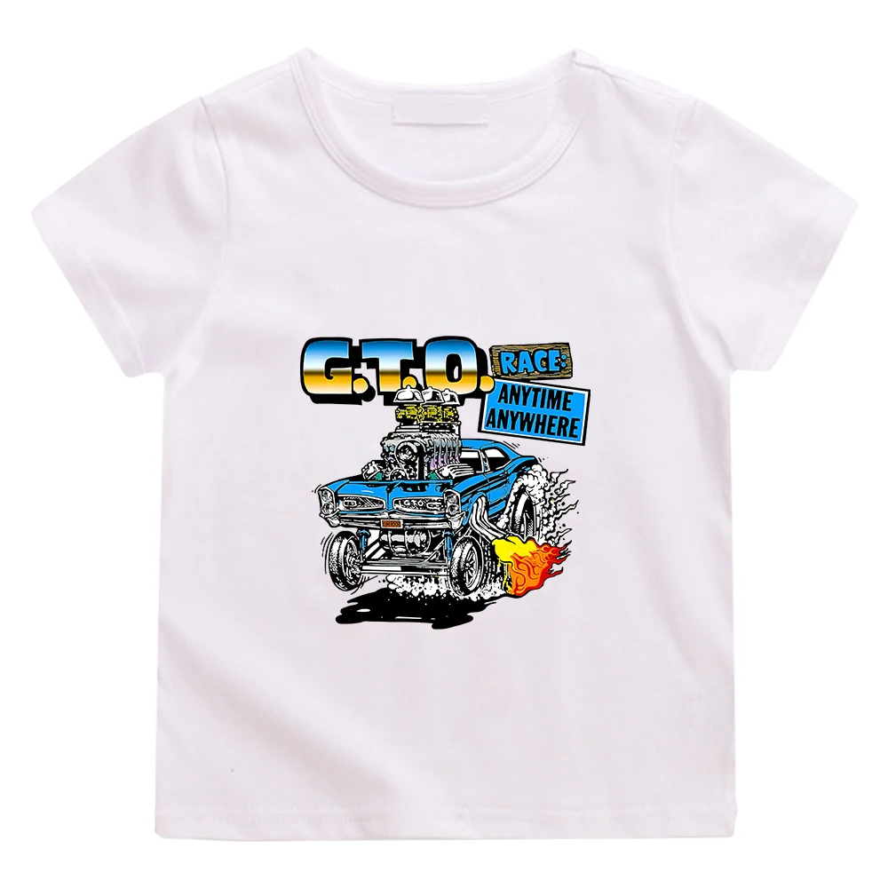 Initial D GTO Racing Car Tee-shirt 100% Cotton High Quality Soft T-shirt Casual Short Sleeve Children Cartoon Tshirts Boys Girls