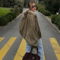 Vestes bomber en faux daim pour femme, veste oversize zippée, vêtements d'extérieur pour femme, vestes varsity rembourrées, streetwear, manteaux pour femme 2