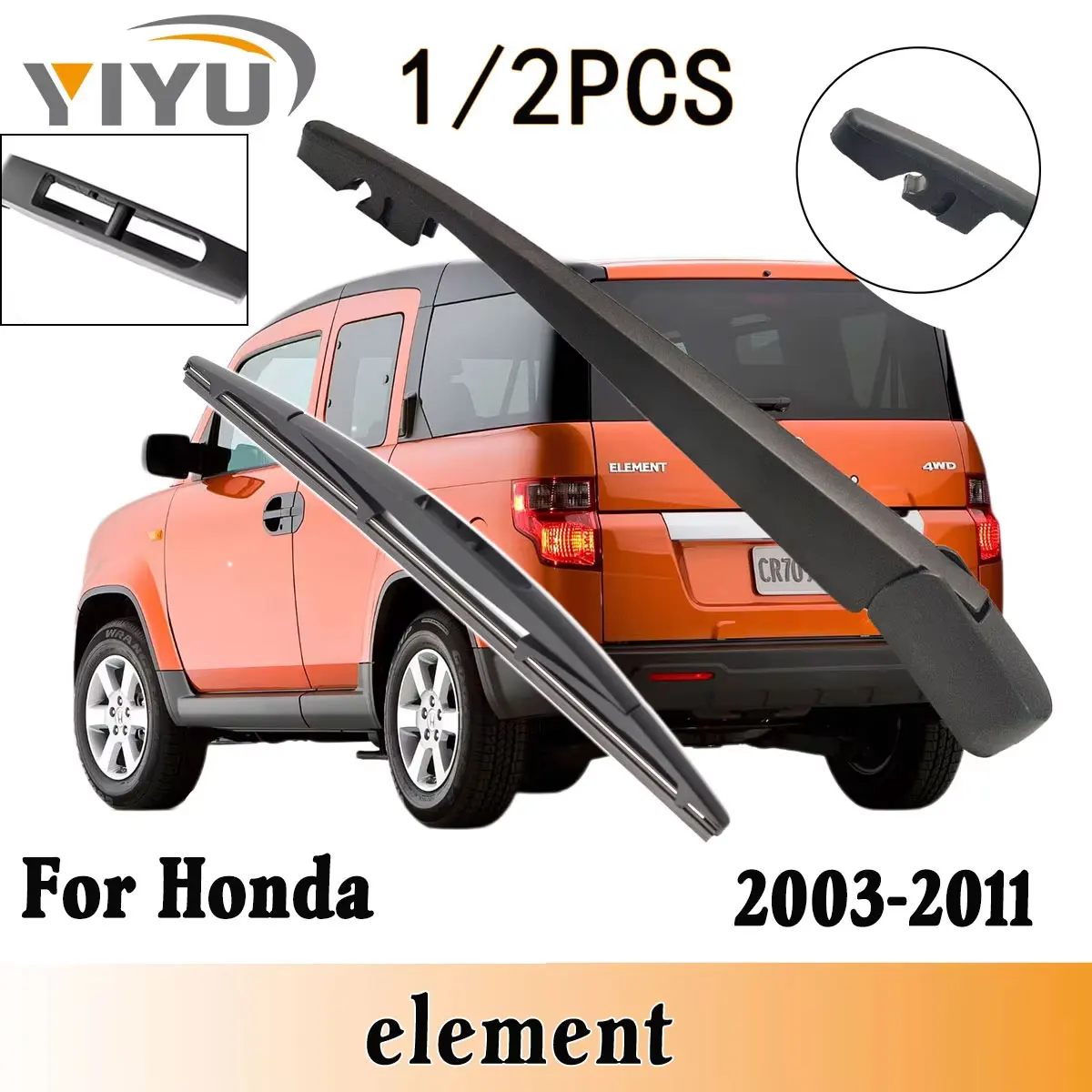 1/2 Stück Heckscheibenwischerblatt-Wischerarm-Set für Honda Element 2003--2011 Windschutzscheiben-Rückwischerbürsten
