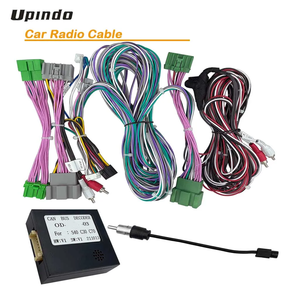 Car Accessories Android Radio Wiring Harness CAN-Bus Adapter for Volvo S40 C30 C70 2006-2012 Stereo Power Cable Connector
