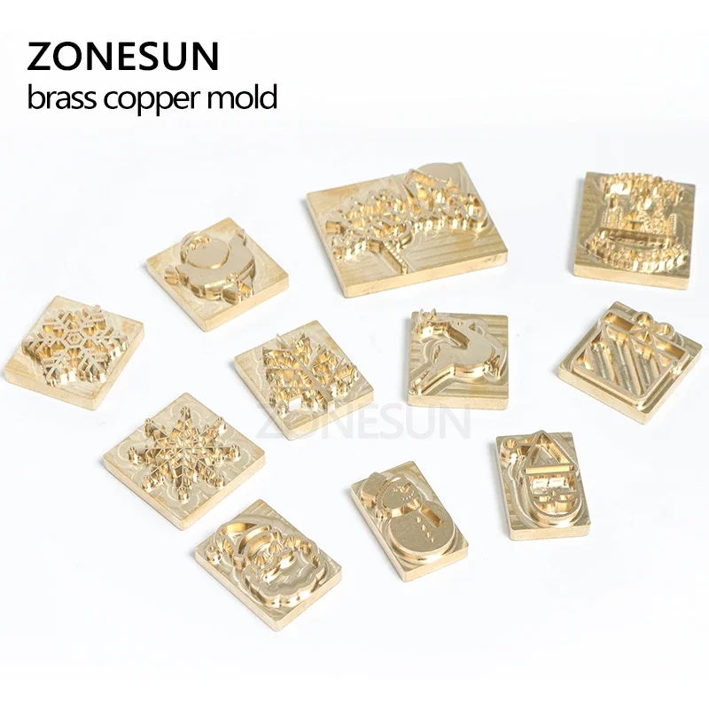 ZONESUN Custom Brass Logo Stamp Gift Decoration Leather Stamping Embossing Tool Wood Burning branding iron stamp