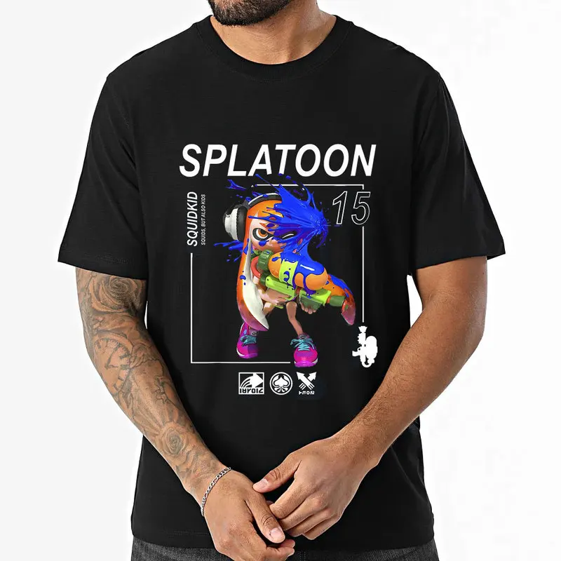 Cute Cartoon Videogame Splatoon Gift T Shirt for Gamer 1231 Short Sleeve Graphic Clothes 100% cotton Unisex Tee US Size S-6XL
