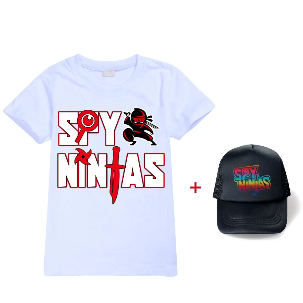 New Fashion SPY NINJAS Kids T-Shirt +hat Boys Funny Clothes Children's Anime Costume Summer Tops Baby Girls T shirts Tee 2-16Y