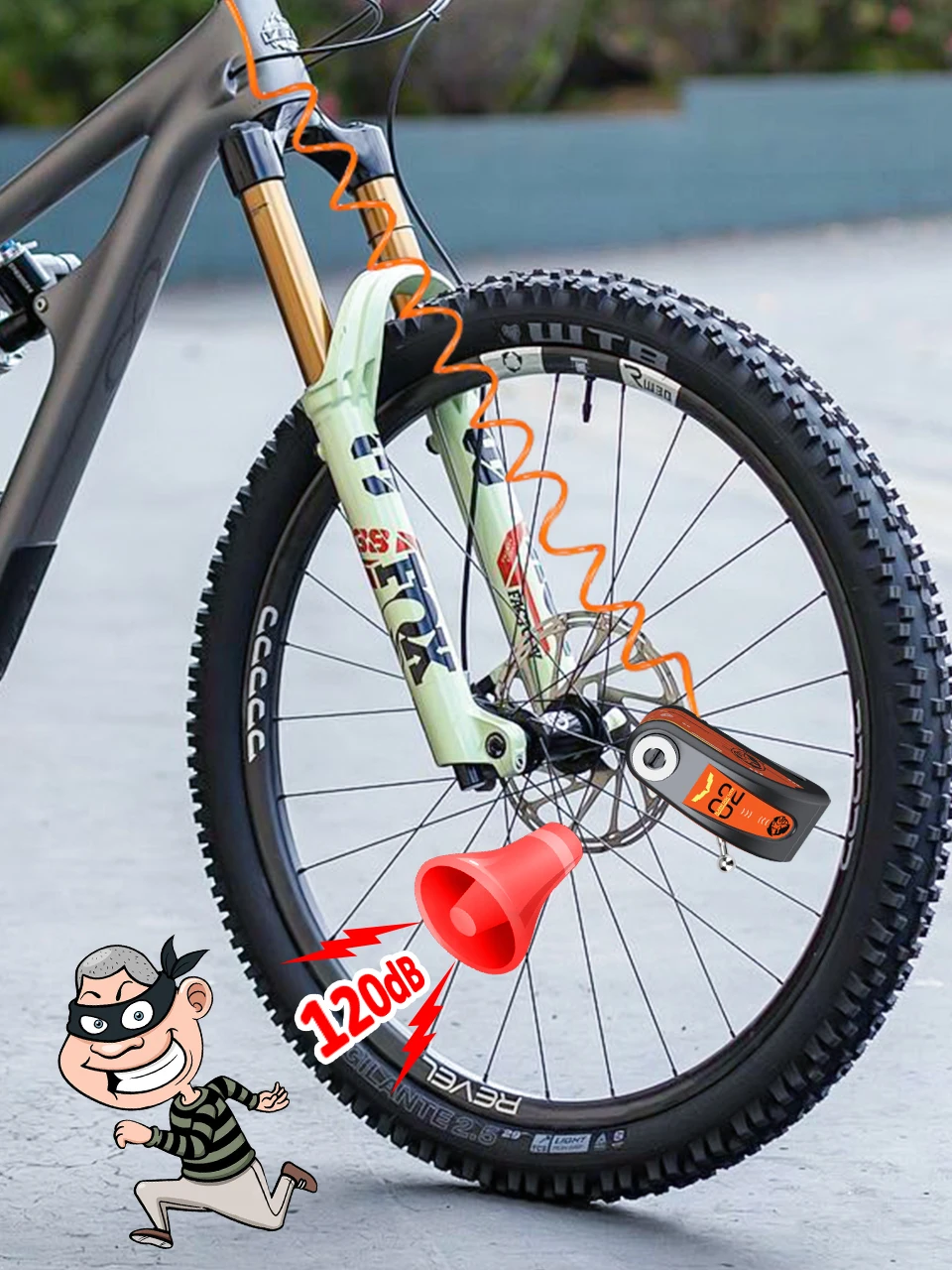 AliExpress Extractme Motorcycle Disc Brake Lock with 120dB Alarm  Wheel Disk Padlock Security Anti-Theft Lock Cycling Motorbike Accessories