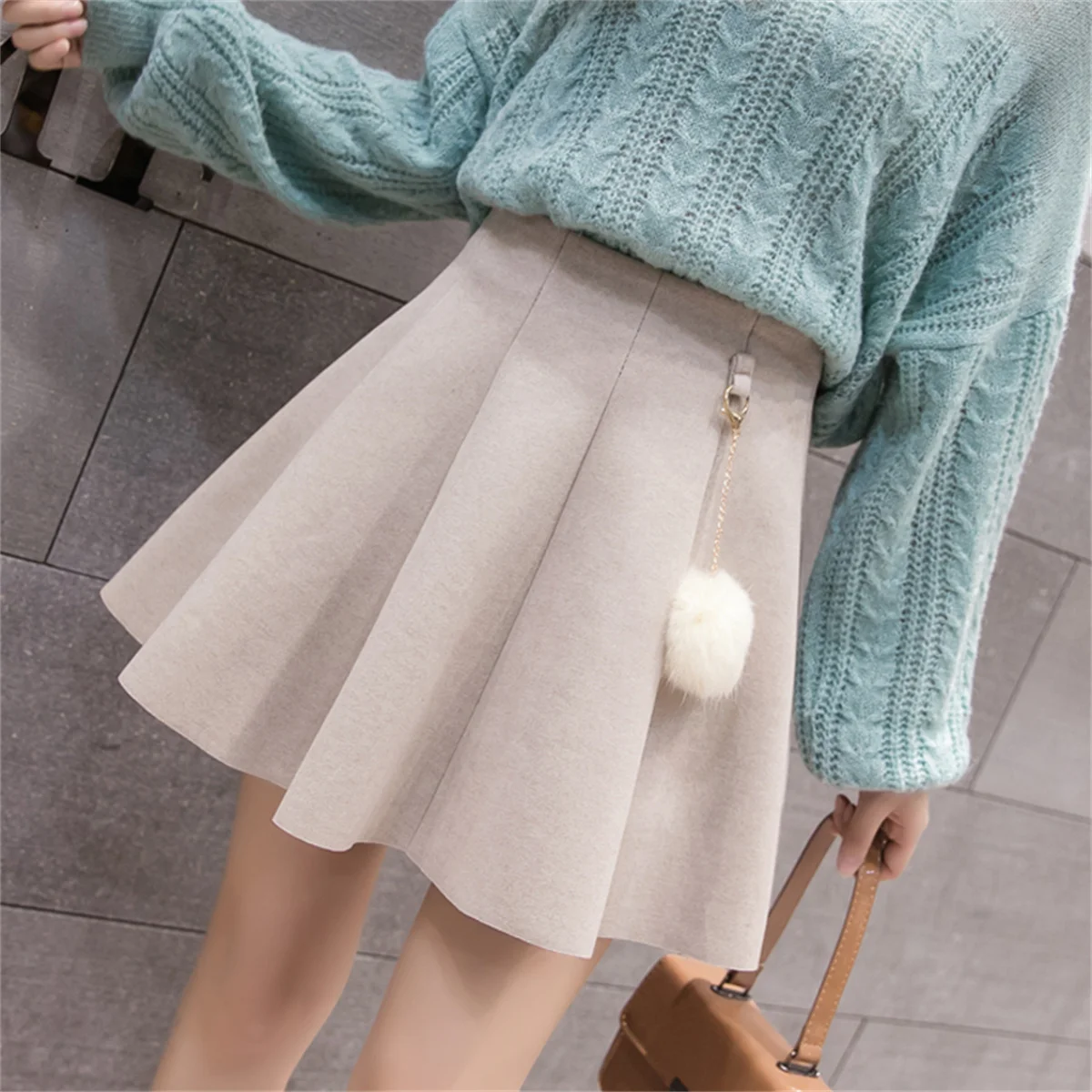 Autumn Fashion Solid Button Splice Asymmetrical Suit Skirt For Women 2026 Y2k High-Waisted Versatile Pleated Mini Skirt