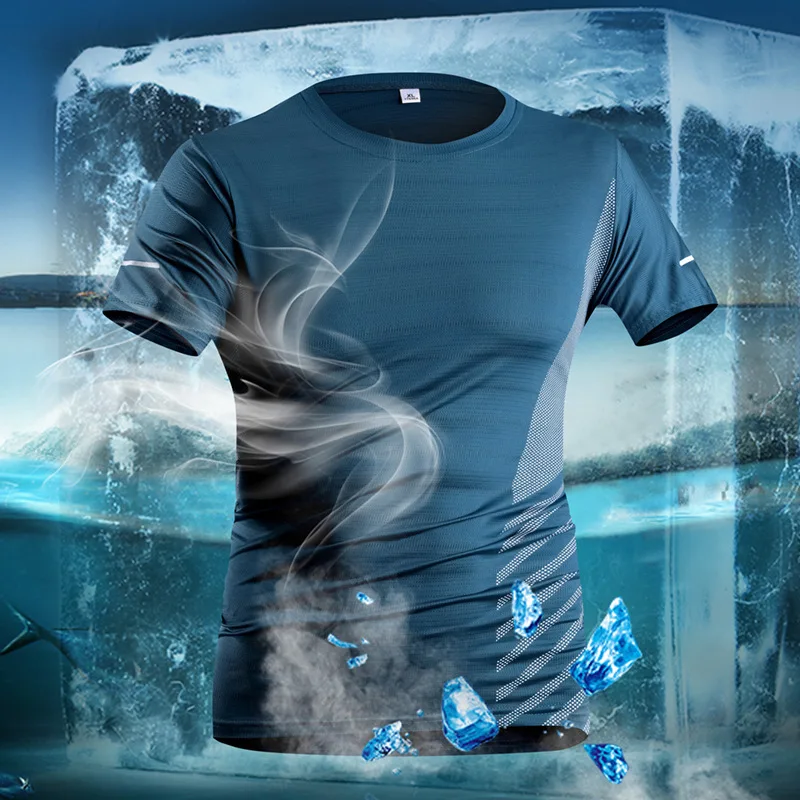 

2026 Summer Sportswear Running T-Shirts Men Construction Quick Dry Oversized Tee Golf Training Moisture Wicking Men Clothing