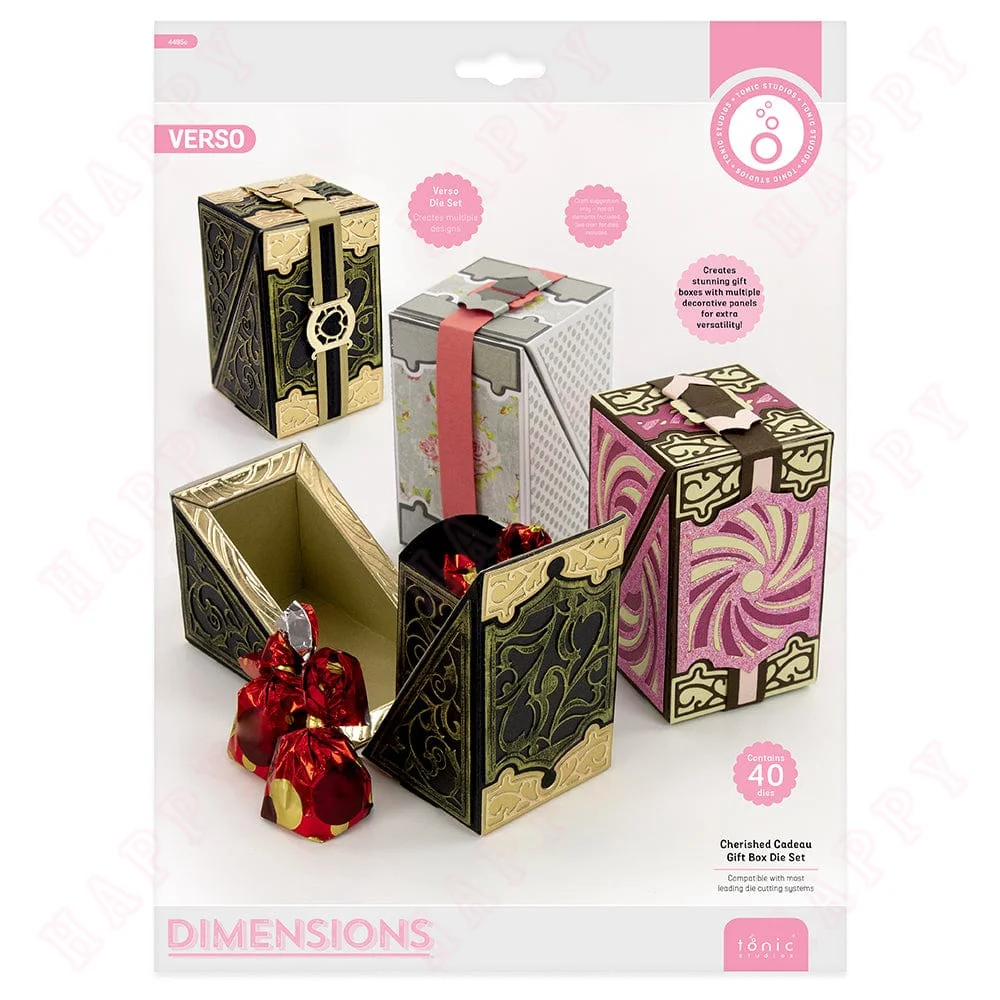 

Cherished Cadeau Gift Box Die Set scrapbooking die 2024 Metal Cutting Dies Embossed Make Paper Card Album Diy Craft Decoration