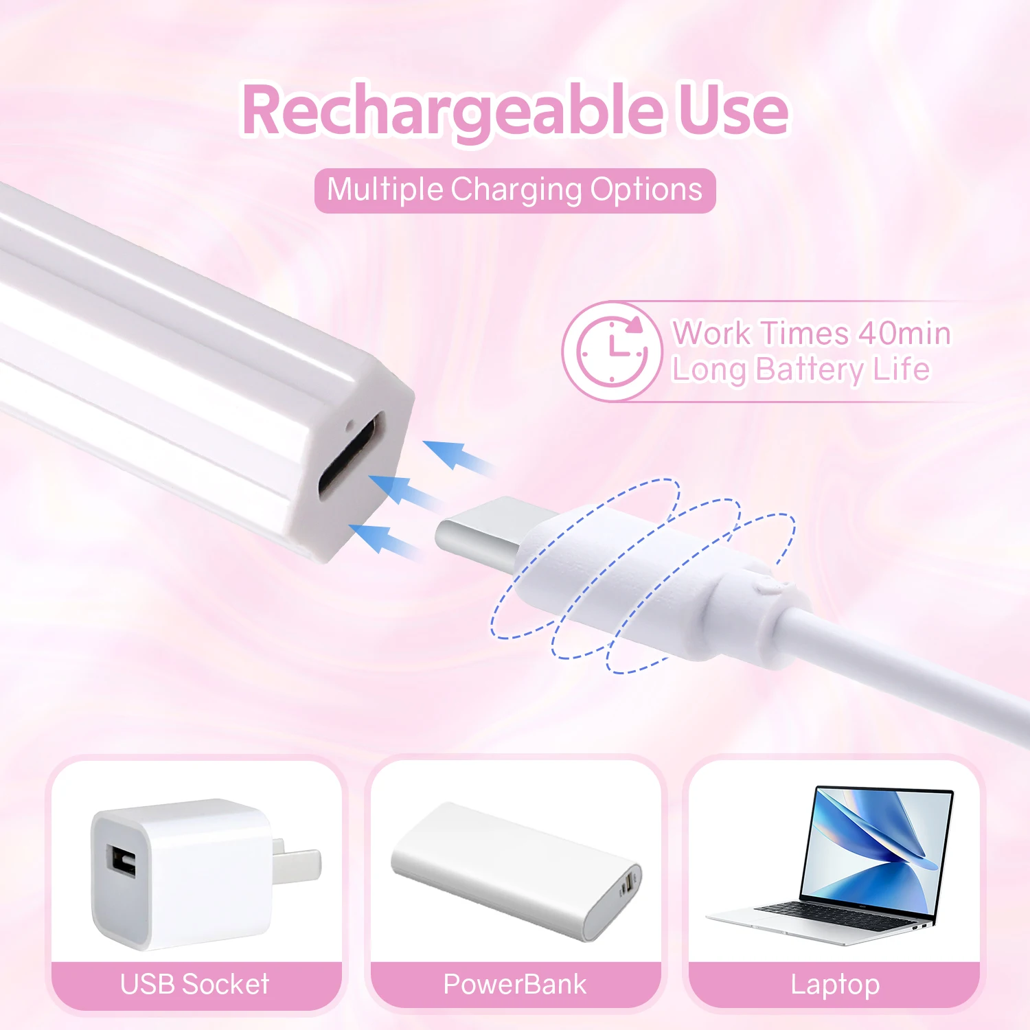 1pcs Portable LED Nail Lamp Rechargeable Quick Curing Handheld UV Light for Nails USB Nail Dryer with LED Screen Nail Art Tools