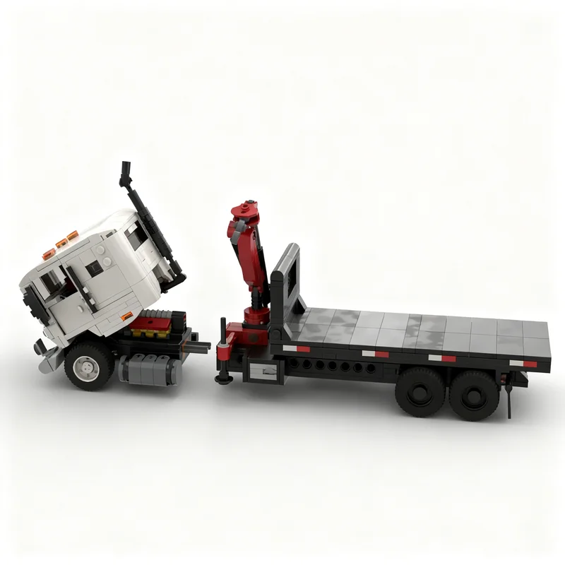 254pcs MOC City Cargo Flatbed Crane Attachment Model Building Blocks Toys Construction Christmas Gift Creative Assemble Kids DIY
