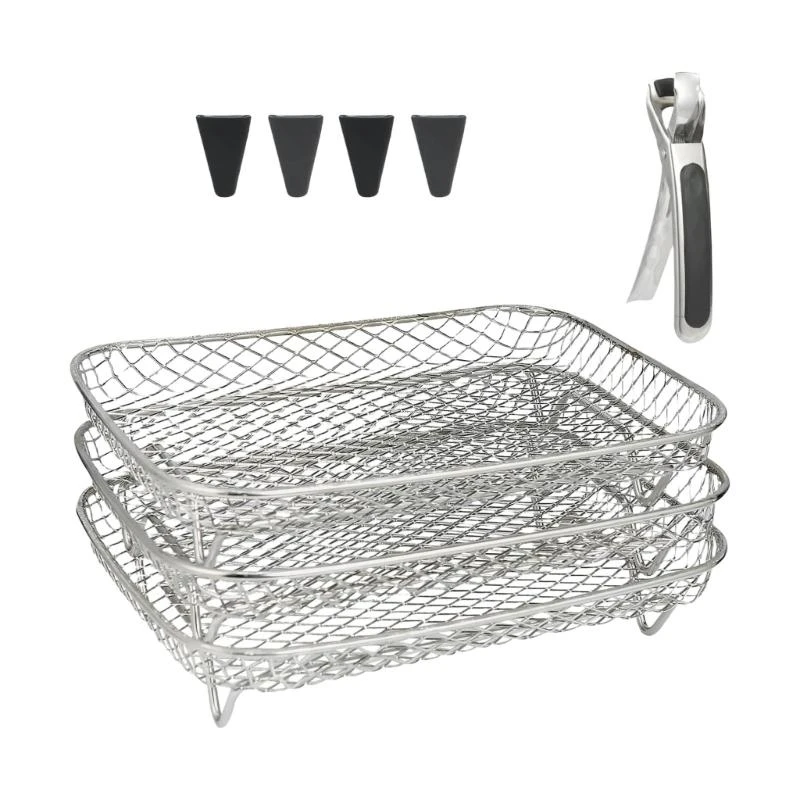 3 طبقات شواية تقف مقلي الهواء قابلة للتكدي