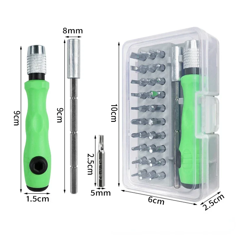 32 in 1 screwdriver set Mobile phone dismantling Glasses home maintenance hardware with magnetic multipurpose head