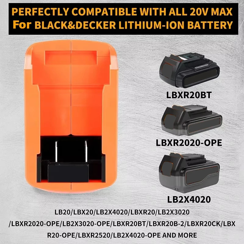 Zwincky-バッテリーアダプター,バッテリー充電器,デュアルUSB, 12V,dcポート,LED作業灯,黒と白,14.4v,18.8v