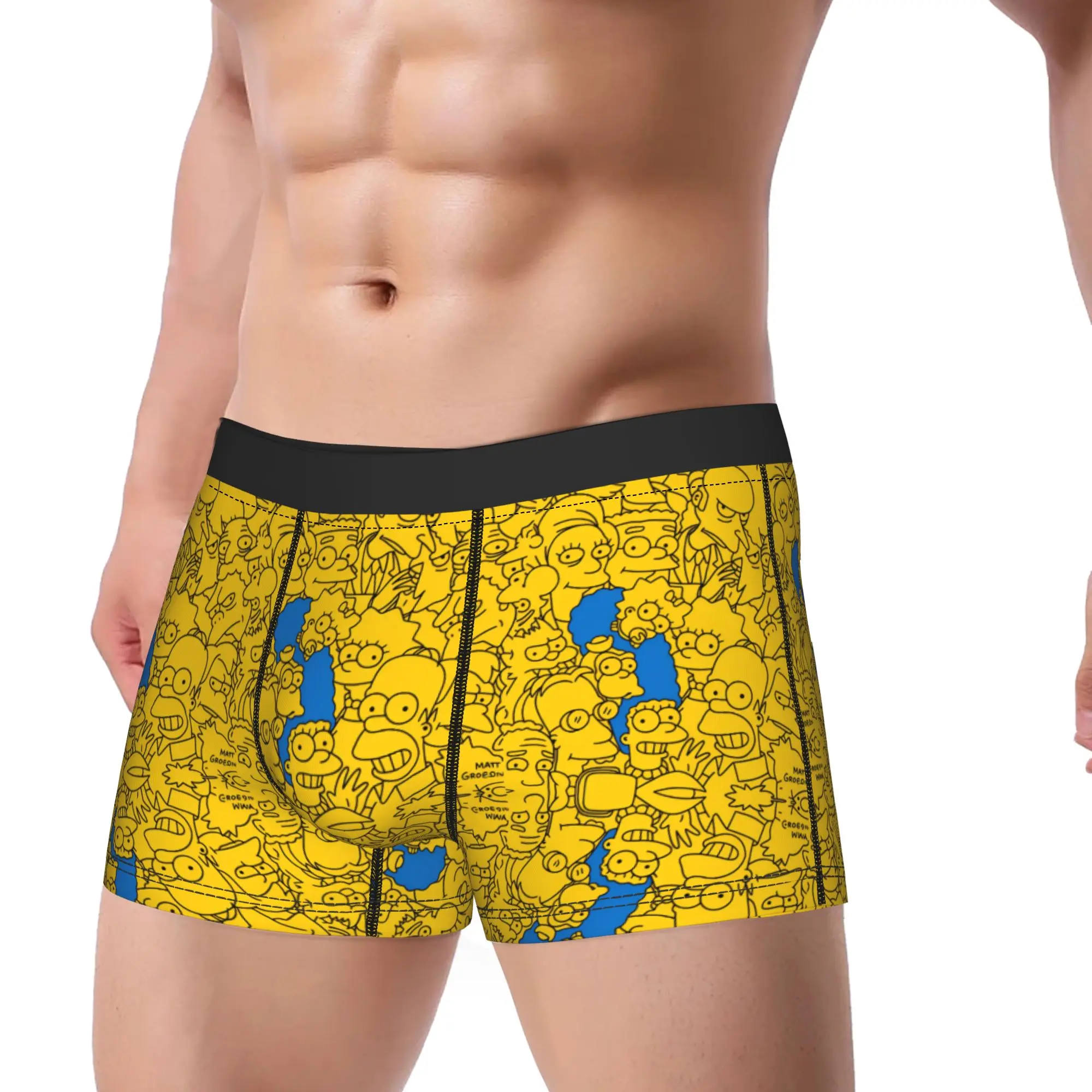 Marge S-Simpsons Hidden Outline Art Boxer Brief  Underwear Trenky Males Comfortable Trunk Custom Large Size Panties