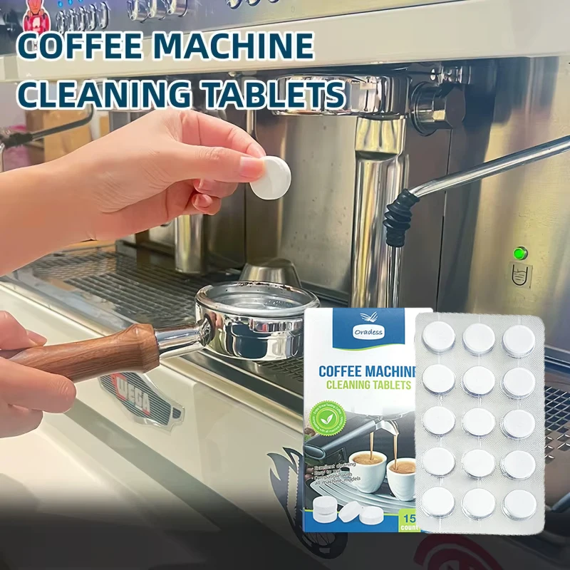15pcs Cleaning Tablets for Coffee Machines Oils Grease Scale Residue Calcium Deposits Removal for Automatic Espresso Machines