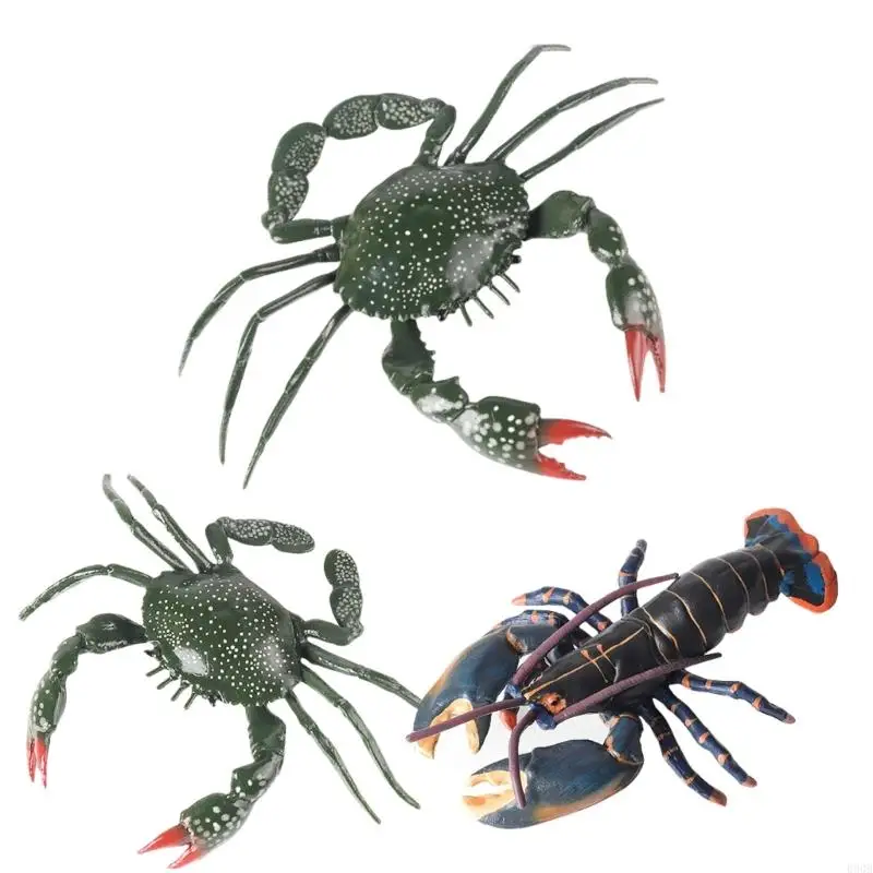 090B Lifelikes Крабы, семейный набор игрушек, прочные пластиковые фигурки животных, принадлежности для рукоделия для детей,