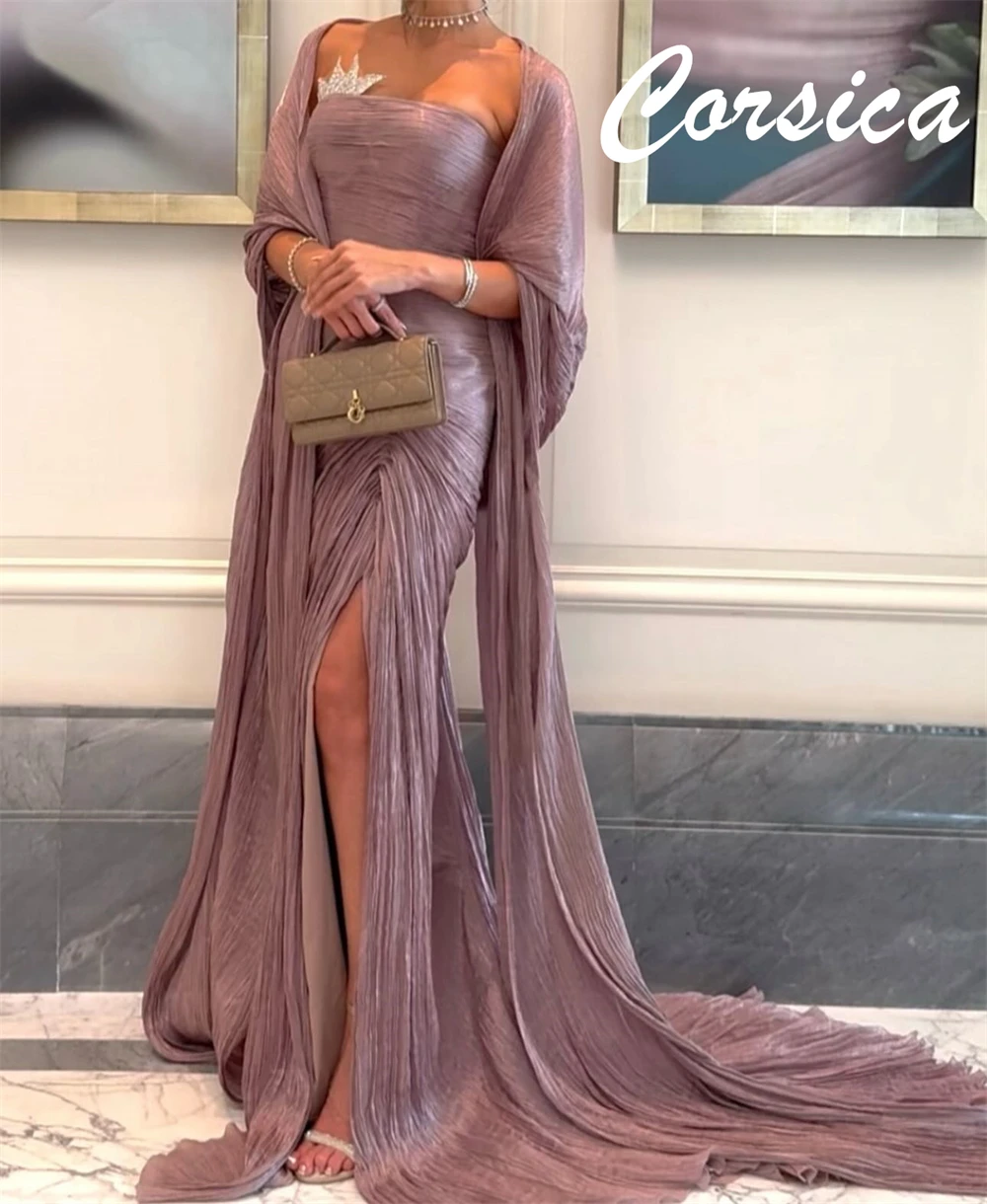 ชุดราตรีผ้าซาตินทันสมัยแบบสั่งตัด ชุดเดรสคลาสสิกแบบไร้สายคล้องไหล่ ชุดเดรสงานเลี้ยง ชุดเดรสทรงหางปลาสง่างาม