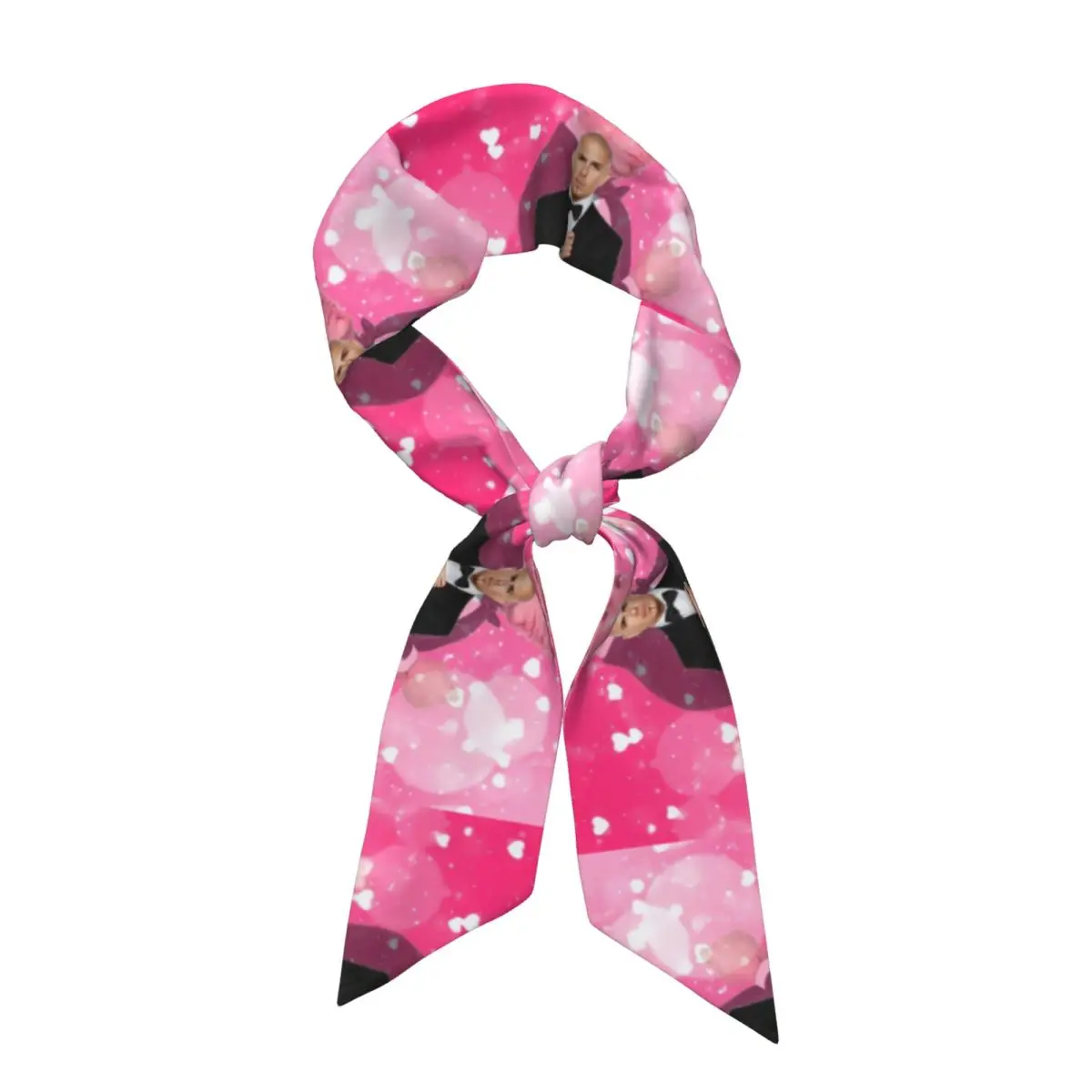 Mr. Worldwide Says To Live Laugh Love Pink Women Long Narrow Scarf Silky Skinny Scarf Multi-use Neck Head Wrap for