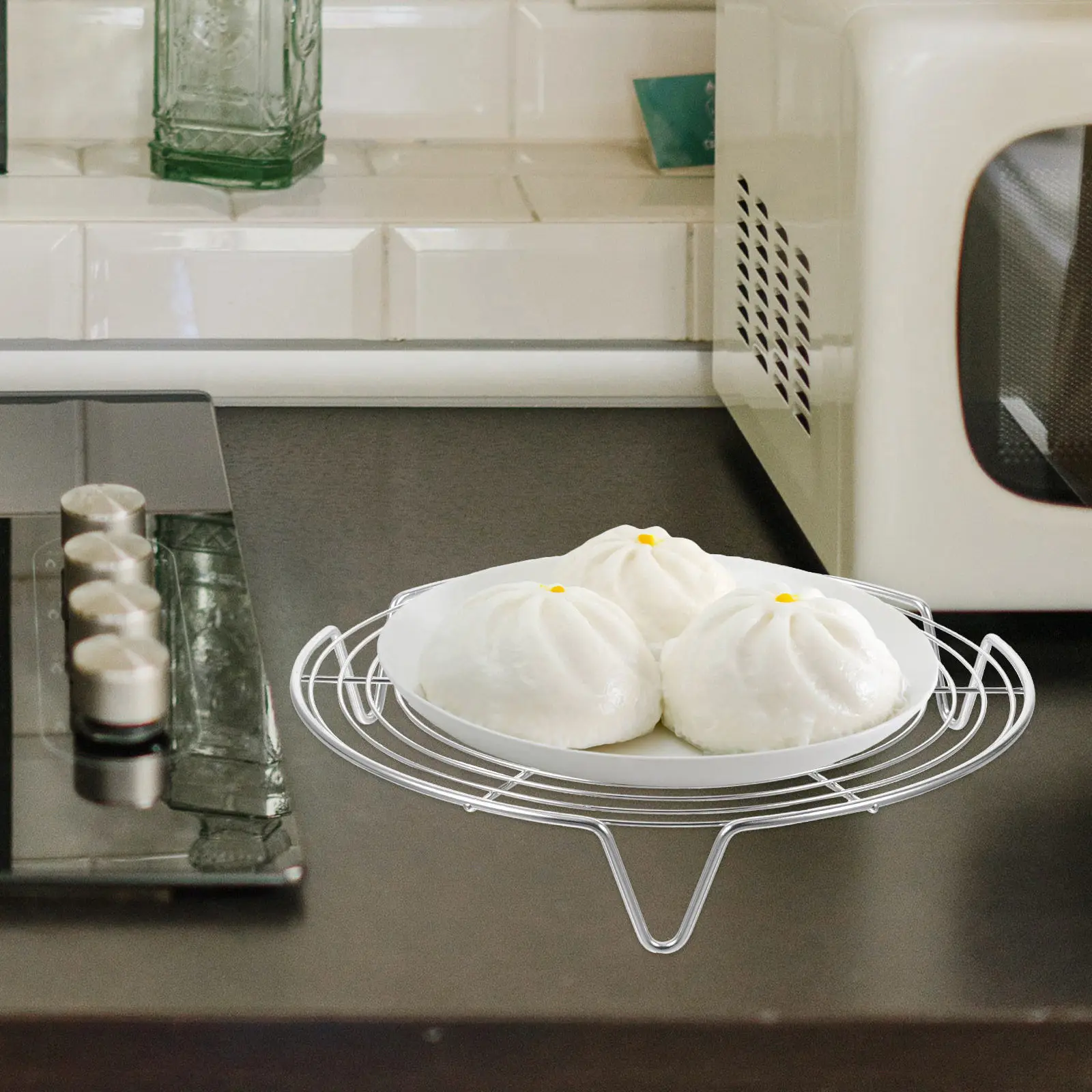 Steamer Rack Stainless Steel Tri-Leg Cooking Pot Trivet Cooling Rack for Pressure Cooker Rice Cooker Steaming Basket Insert